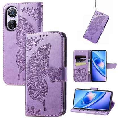 For Blackview A200 Pro Butterfly Love Flower Embossed Leather Phone Case(Lavender) - More Brand by PMC Jewellery | Online Shopping South Africa | PMC Jewellery