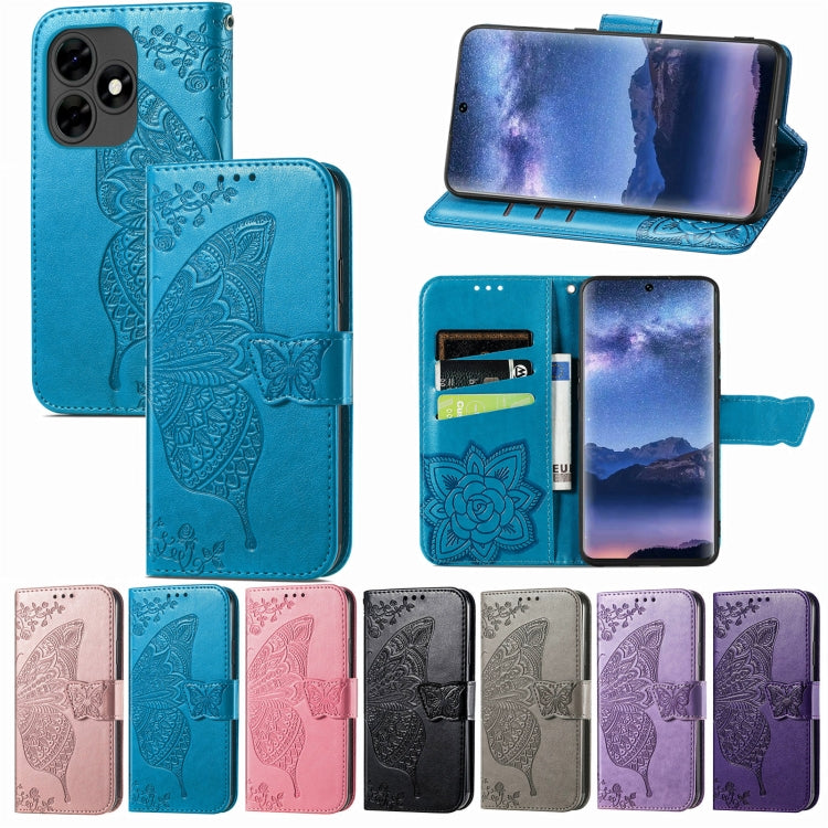 For Blackview A200 Pro Butterfly Love Flower Embossed Leather Phone Case(Lavender) - More Brand by PMC TechLife | Online Shopping South Africa | PMC TechLife