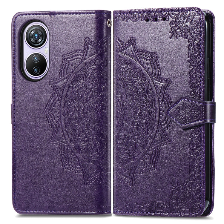 For Blackview A200 Pro Mandala Flower Embossed Leather Phone Case(Purple) - More Brand by PMC Jewellery | Online Shopping South Africa | PMC Jewellery | Buy Now Pay Later Mobicred