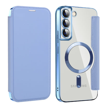 For Samsung Galaxy S22+ 5G Shield MagSafe RFID Anti-theft Leather Phone Case(Blue) - Galaxy S22+ 5G Cases by PMC Jewellery | Online Shopping South Africa | PMC Jewellery | Buy Now Pay Later Mobicred