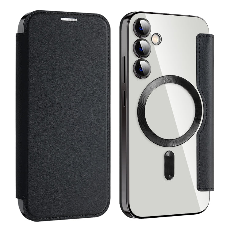 For Samsung Galaxy S23 FE 5G MagSafe Magnetic RFID Anti-theft Leather Phone Case(Black) - Galaxy S23 FE 5G Cases by PMC TechLife | Online Shopping South Africa | PMC TechLife