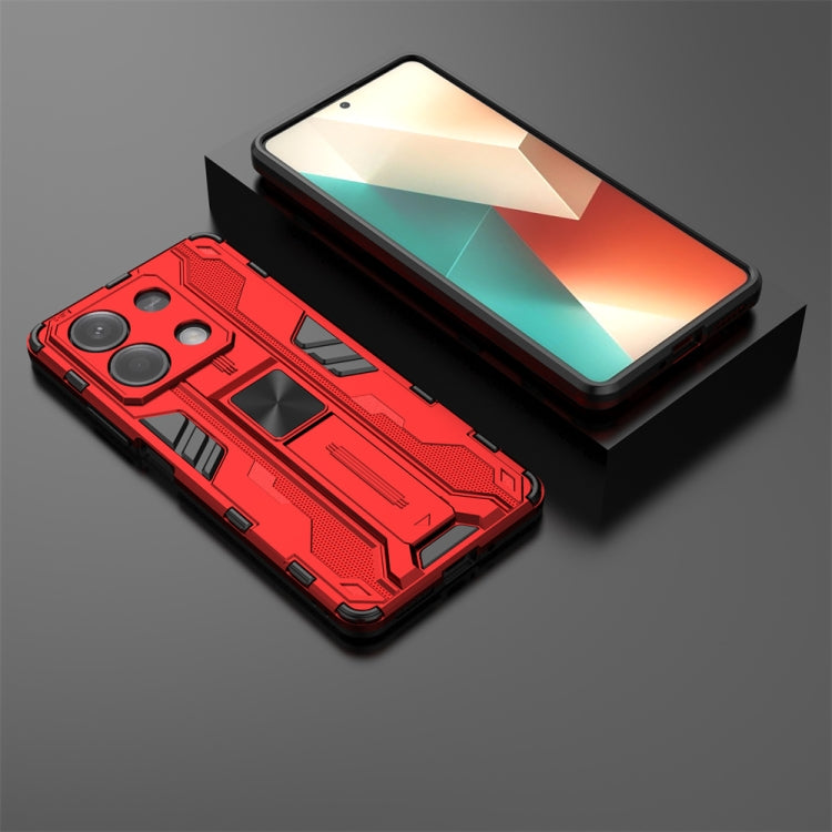 For Redmi Note 13 5G Supersonic Armor PC Hybrid TPU Phone Case(Red) - Note 13 Cases by PMC TechLife | Online Shopping South Africa | PMC TechLife | Buy Now Pay Later Mobicred