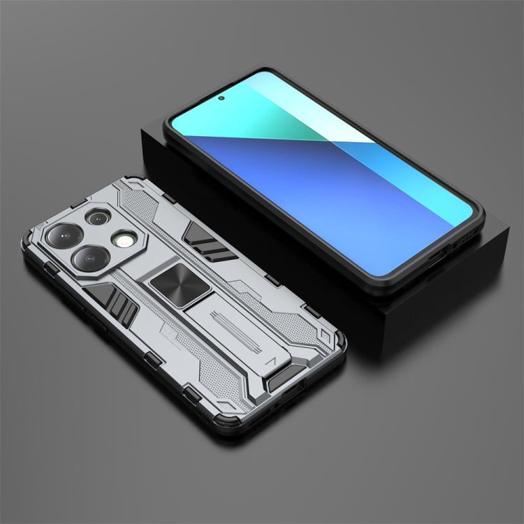 For Redmi Note 13 4G Supersonic Armor PC Hybrid TPU Phone Case(Grey) - Note 13 Cases by PMC TechLife | Online Shopping South Africa | PMC TechLife | Buy Now Pay Later Mobicred