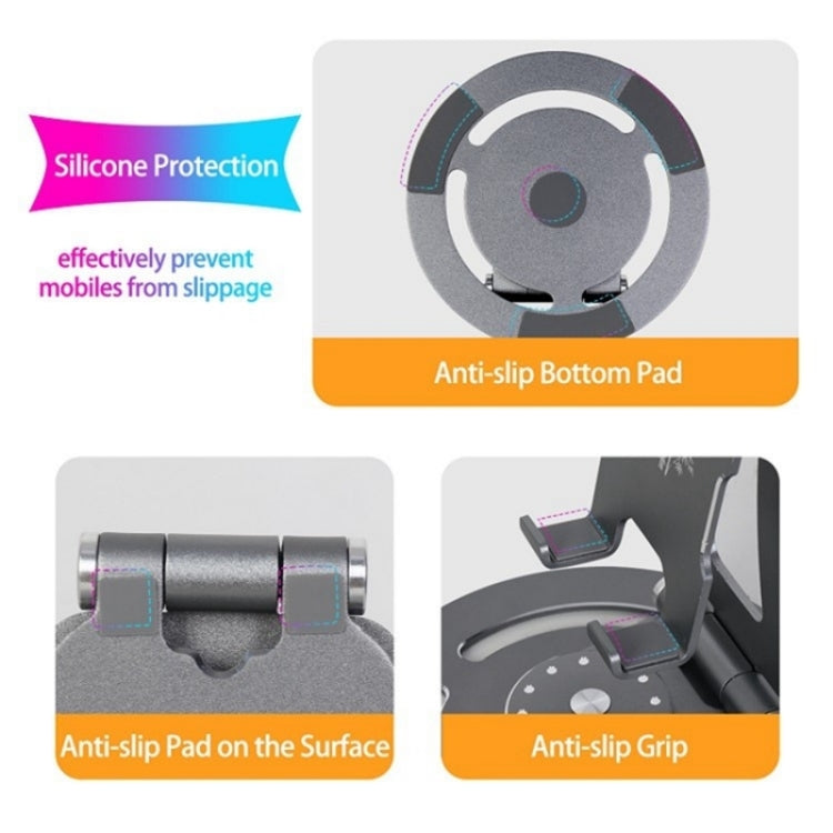G60 Portable Folding 360-Degree Rotating Desktop Phone Tablet Holder(Grey) - Stand by PMC TechLife | Online Shopping South Africa | PMC TechLife | Buy Now Pay Later Mobicred