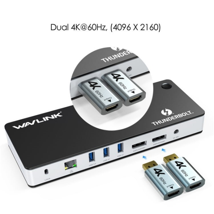 WAVLINK UTD21H 11 in 1 4K Dual DisplayPort Hub Converter Thunderbolt 3 Docking Station, Plug:EU Plug - free shipping - PMc TechLife - Order now!