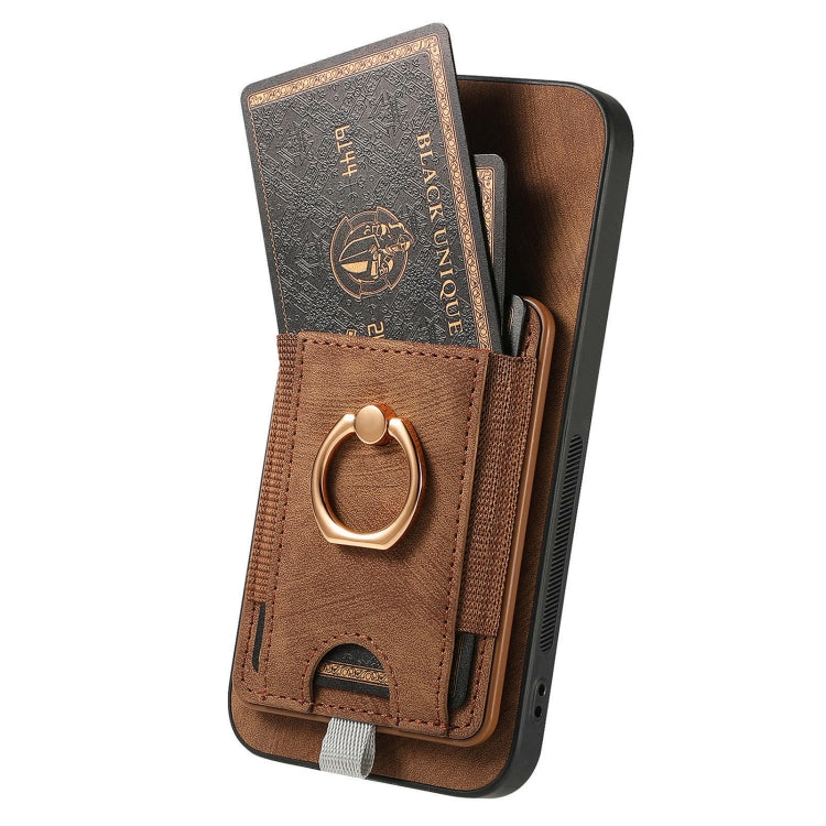 For Samsung Galaxy S25+ 5G Retro Splitable Magnetic Card Bag Leather Phone Case(Brown) - Galaxy Phone Cases by PMC Jewellery | Online Shopping South Africa | PMC Jewellery | Buy Now Pay Later Mobicred