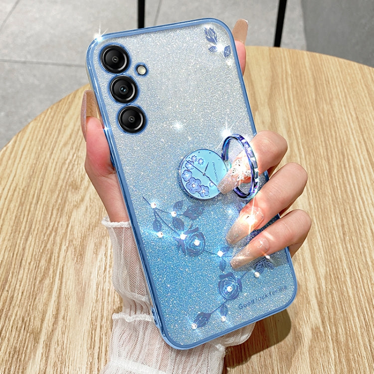 For Samsung Galaxy S25+ 5G Gradient Glitter Immortal Flower Ring All-inclusive Phone Case(Purple) - Galaxy S25+ 5G Cases by PMC Jewellery | Online Shopping South Africa | PMC Jewellery | Buy Now Pay Later Mobicred