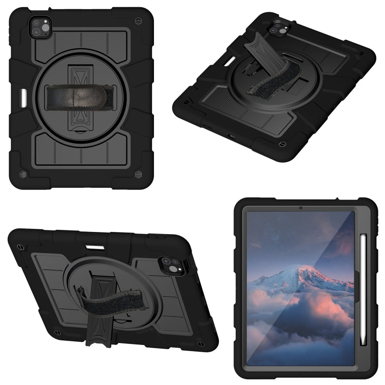 For iPad Pro 11 2024 Silicone Hybrid PC Shockproof Tablet Case with Shoulder Strap(Black) - iPad Pro 11 2024 Cases by PMC TechLife | Online Shopping South Africa | PMC TechLife | Buy Now Pay Later Mobicred