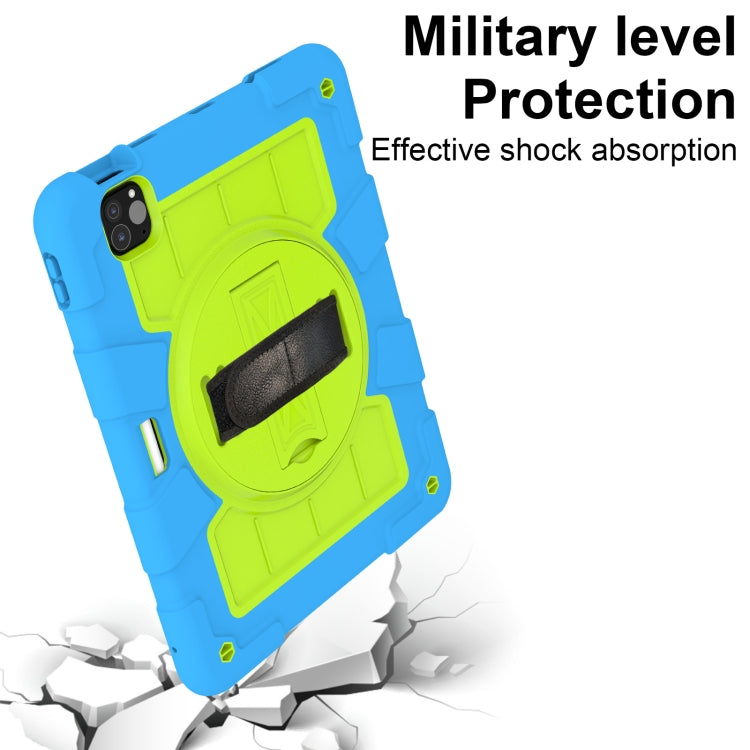 For iPad Pro 11 2024 Silicone Hybrid PC Shockproof Tablet Case with Shoulder Strap(Bluish-Green) - iPad Pro 11 2024 Cases by PMC TechLife | Online Shopping South Africa | PMC TechLife | Buy Now Pay Later Mobicred
