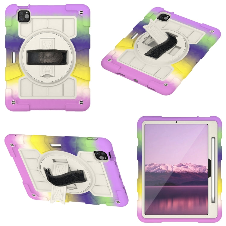 For iPad Pro 11 2024 Silicone Hybrid PC Shockproof Tablet Case with Shoulder Strap(Colorful Purple) - iPad Pro 11 2024 Cases by PMC TechLife | Online Shopping South Africa | PMC TechLife | Buy Now Pay Later Mobicred