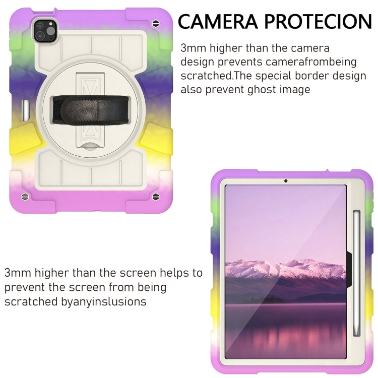 For iPad Pro 11 2024 Silicone Hybrid PC Shockproof Tablet Case with Shoulder Strap(Colorful Purple) - iPad Pro 11 2024 Cases by PMC TechLife | Online Shopping South Africa | PMC TechLife | Buy Now Pay Later Mobicred