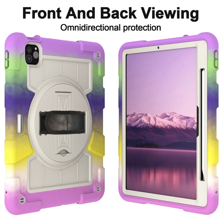 For iPad Pro 11 2024 Silicone Hybrid PC Shockproof Tablet Case with Shoulder Strap(Colorful Purple) - iPad Pro 11 2024 Cases by PMC TechLife | Online Shopping South Africa | PMC TechLife | Buy Now Pay Later Mobicred