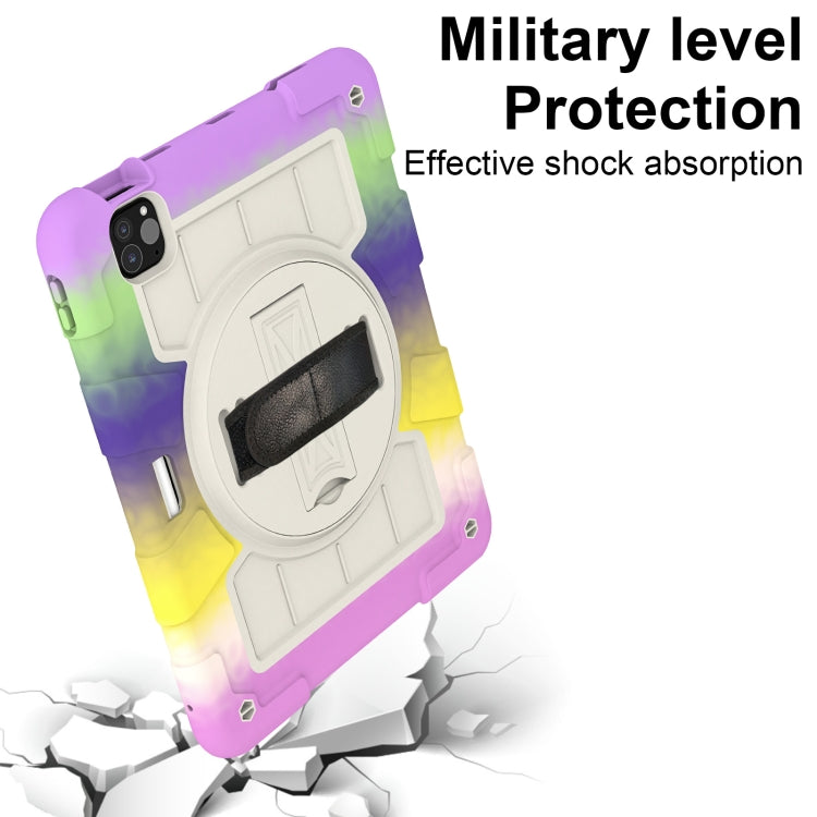 For iPad Pro 11 2024 Silicone Hybrid PC Shockproof Tablet Case with Shoulder Strap(Colorful Purple) - iPad Pro 11 2024 Cases by PMC TechLife | Online Shopping South Africa | PMC TechLife | Buy Now Pay Later Mobicred