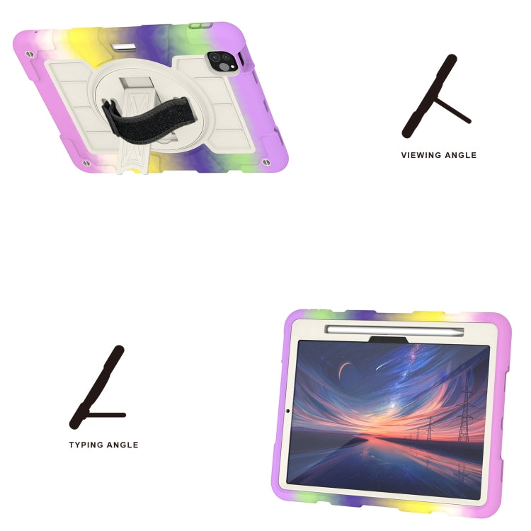 For iPad Pro 11 2024 Silicone Hybrid PC Shockproof Tablet Case with Shoulder Strap(Colorful Purple) - iPad Pro 11 2024 Cases by PMC TechLife | Online Shopping South Africa | PMC TechLife | Buy Now Pay Later Mobicred