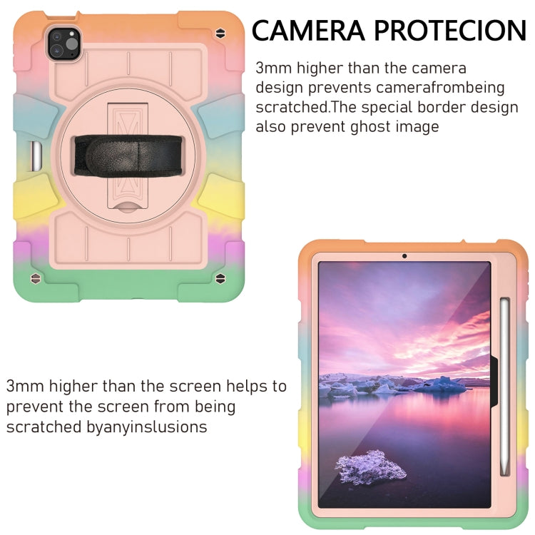 For iPad Pro 11 2024 Silicone Hybrid PC Shockproof Tablet Case with Shoulder Strap(Colorful Gold) - free shipping - PMC TechLife - Order now!