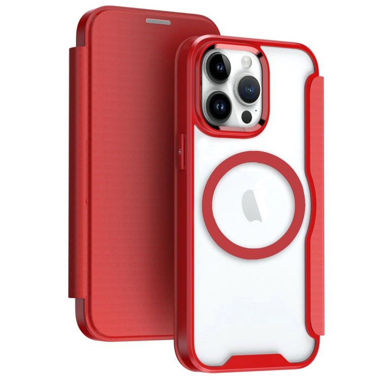 For iPhone 15 Pro MagSafe RFID Blocking Adsorption Flip Leather Phone Case(Red) - iPhone 15 Pro Cases by PMC TechLife | Online Shopping South Africa | PMC TechLife | Buy Now Pay Later Mobicred