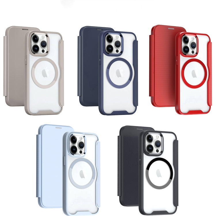 For iPhone 14 Pro MagSafe RFID Blocking Adsorption Flip Leather Phone Case(Purple) - iPhone 14 Pro Cases by PMC TechLife | Online Shopping South Africa | PMC TechLife