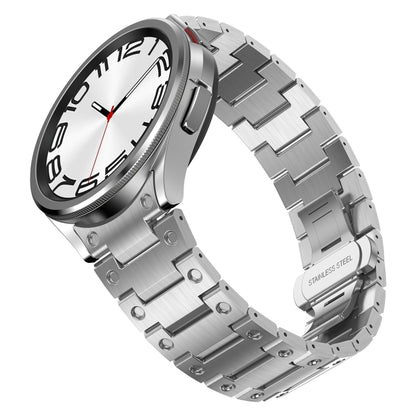 For Samsung Galaxy Watch 5 Pro Dual Circle Curved Connection Stainless Steel Watch Band(Silver) - Watch Bands by PMC Jewellery | Online Shopping South Africa | PMC Jewellery