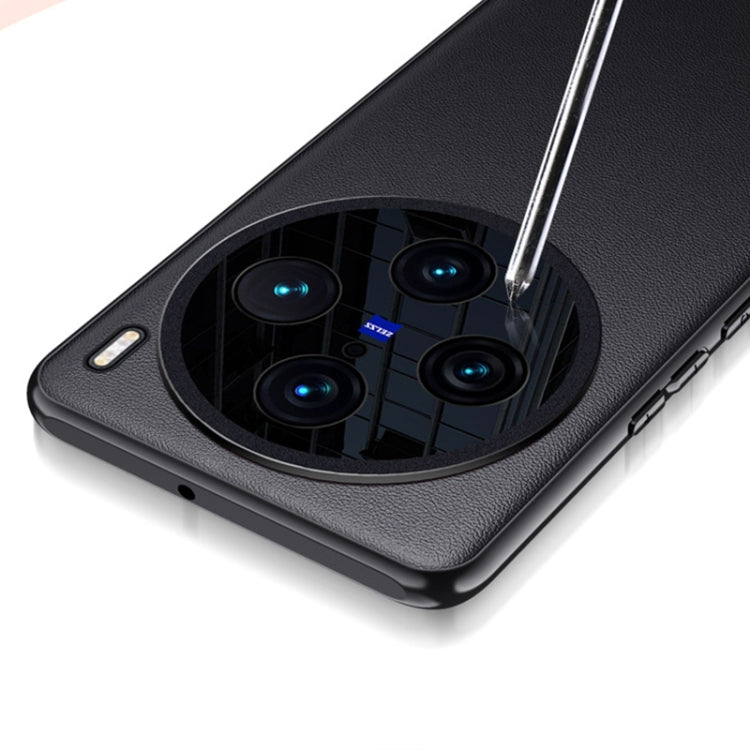 For vivo X100 Pro Plain-leather All-inclusive Shockproof Phone Case(Blue) - X100 Pro Cases by PMC TechLife | Online Shopping South Africa | PMC TechLife | Buy Now Pay Later Mobicred