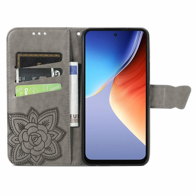 For Blackview A96 Butterfly Love Flower Embossed Leather Phone Case(Gray) - More Brand by PMC TechLife | Online Shopping South Africa | PMC TechLife