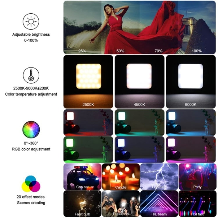 VLOGLITE T64RGB Mini Pocket Beauty Light Portable RGB Fill Light Cell Phone Camera Video Fill Light - free shipping - PMC TechLife - Order now!