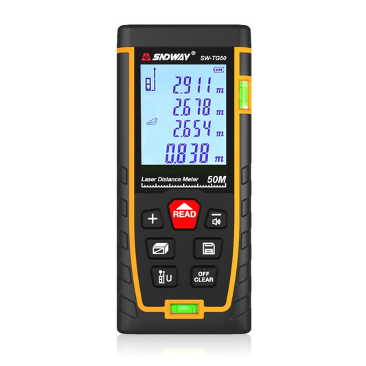 SNDWAY Double Horizontal bubble Rangefinder Laser Distance Meter Range Hand Tool Device SW-TG50 - Laser Rangefinder by SNDWAY | Online Shopping South Africa | PMC Jewellery | Buy Now Pay Later Mobicred