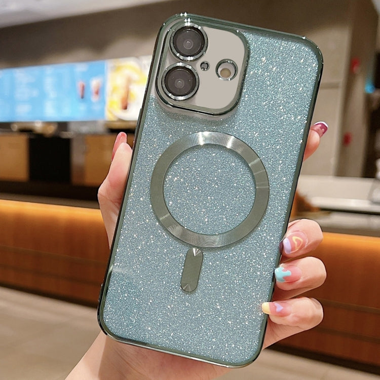 For iPhone 16 Glitter Electroplating MagSafe TPU Phone Case(Green) - iPhone 16 Cases by PMC TechLife | Online Shopping South Africa | PMC TechLife | Buy Now Pay Later Mobicred