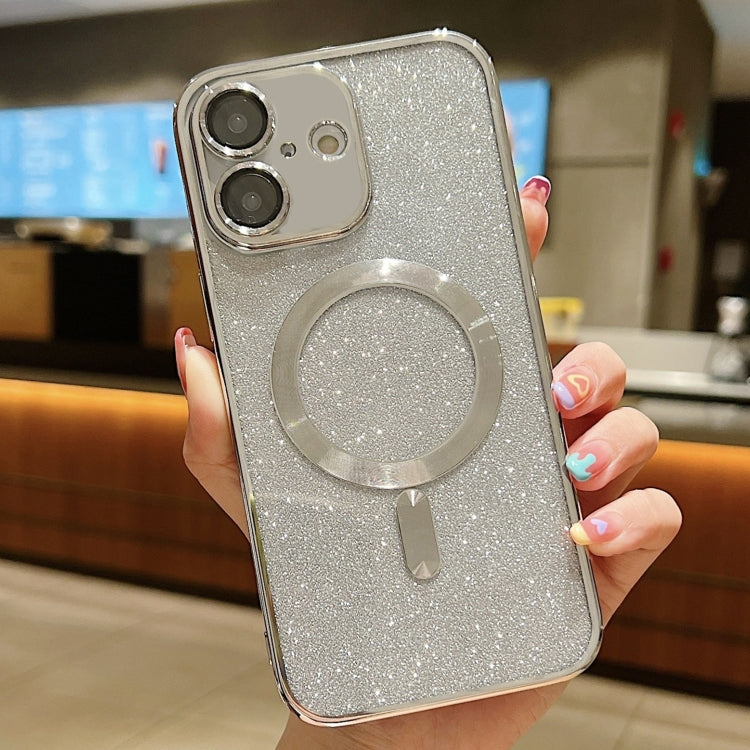 For iPhone 16 Glitter Electroplating MagSafe TPU Phone Case(Silver) - iPhone 16 Cases by PMC TechLife | Online Shopping South Africa | PMC TechLife | Buy Now Pay Later Mobicred