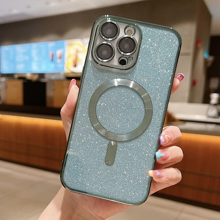 For iPhone 16 Pro Max Glitter Electroplating MagSafe TPU Phone Case(Green) - iPhone 16 Pro Max Cases by PMC TechLife | Online Shopping South Africa | PMC TechLife | Buy Now Pay Later Mobicred