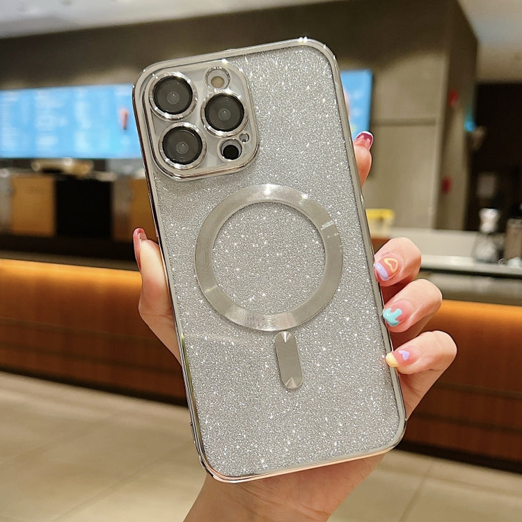 For iPhone 16 Pro Max Glitter Electroplating MagSafe TPU Phone Case(Silver) - iPhone 16 Pro Max Cases by PMC TechLife | Online Shopping South Africa | PMC TechLife | Buy Now Pay Later Mobicred