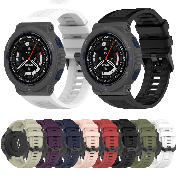 For Amazfit Active Edge A2212 Solid Color Silicone Watch Band(Black) - Watch Bands by PMC TechLife | Online Shopping South Africa | PMC TechLife | Buy Now Pay Later Mobicred