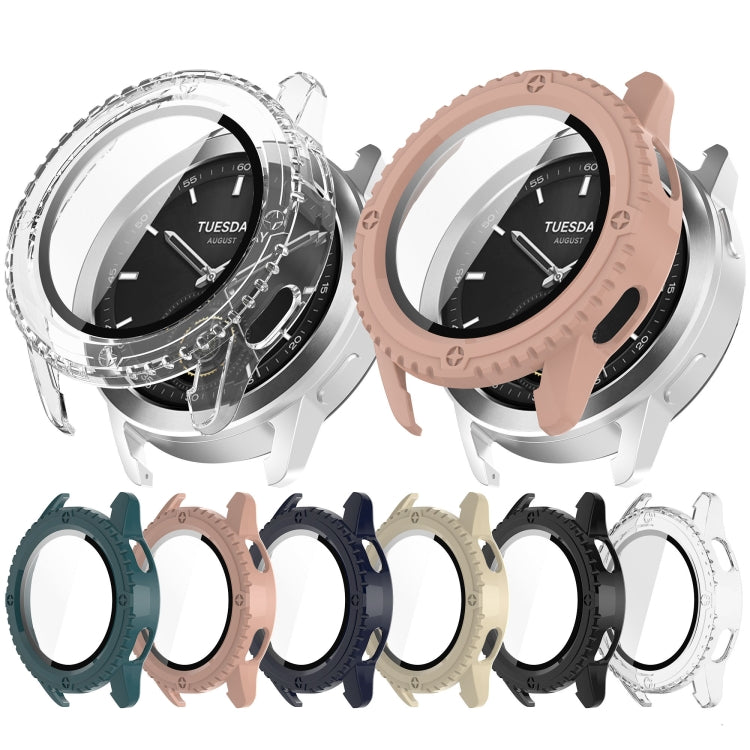 For Xiaomi Watch S3 PC + Tempered Film Integrated Watch Protective Case(Pink) - Watch Cases by PMC TechLife | Online Shopping South Africa | PMC TechLife | Buy Now Pay Later Mobicred
