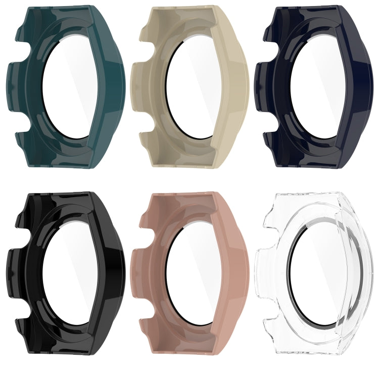 For Xiaomi Watch H1 PC + Tempered Film Integrated Watch Protective Case(Beige) - Watch Cases by PMC TechLife | Online Shopping South Africa | PMC TechLife | Buy Now Pay Later Mobicred