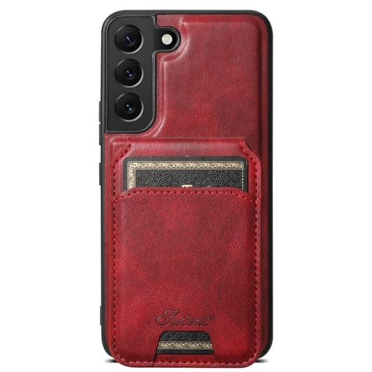 For Samsung Galaxy S25+ 5G Suteni H15  Oil Eax Leather Detachable Wallet Back Phone Case(Red) - Galaxy S25+ 5G Cases by Suteni | Online Shopping South Africa | PMC Jewellery | Buy Now Pay Later Mobicred