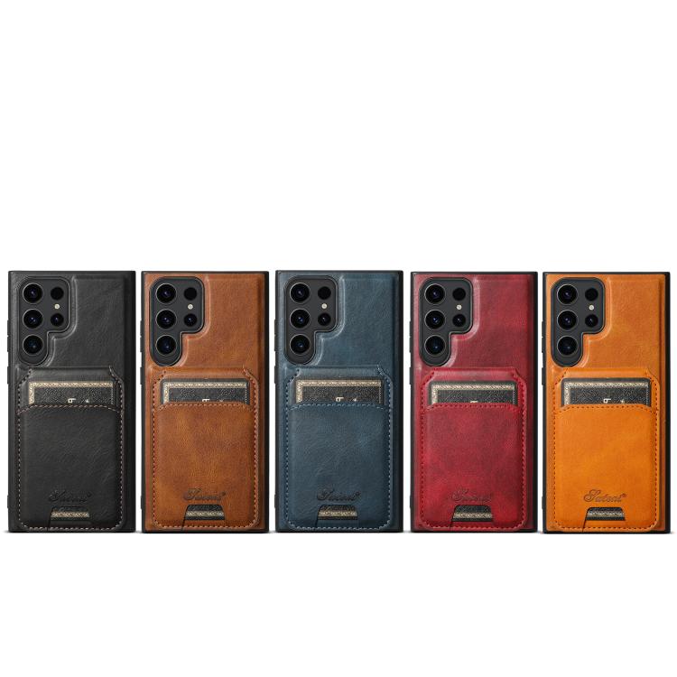 For Samsung Galaxy Note20 5G Suteni H15  Oil Eax Leather Detachable Wallet Back Phone Case(Khaki) - Galaxy Note20 Cases by Suteni | Online Shopping South Africa | PMC TechLife | Buy Now Pay Later Mobicred