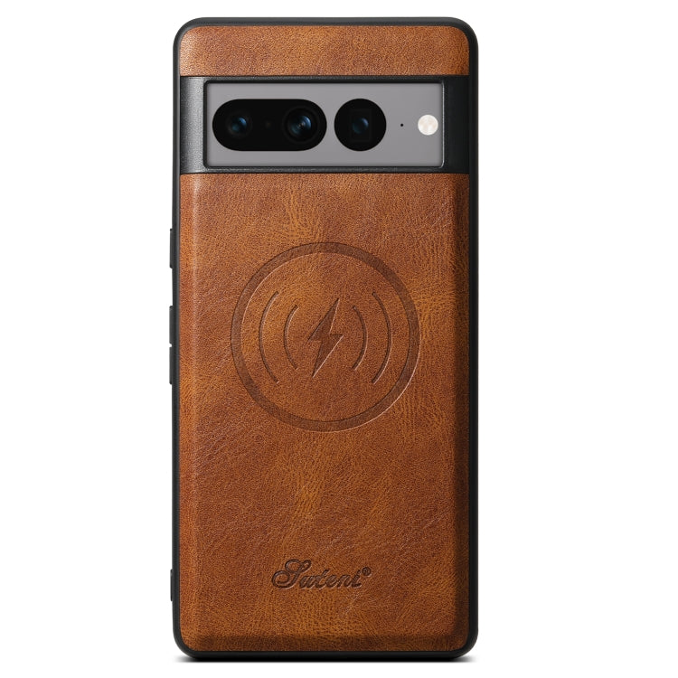 For Google Pixel 7a Suteni H15 Oil Eax Leather Detachable Wallet Back Phone Case(Brown) - free shipping - PMC Jewellery - Order now!
