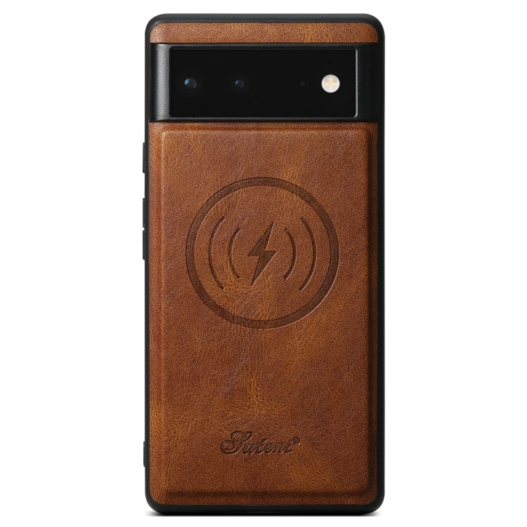 For Google Pixel 6 Suteni H15 Oil Eax Leather Detachable Wallet Back Phone Case(Brown) - free shipping - PMC Jewellery - Order now!