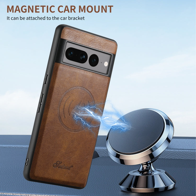 For Google Pixel 8 Suteni H15 Oil Eax Leather Detachable Wallet Back Phone Case(Khaki) - free shipping - PMC Jewellery - Order now!
