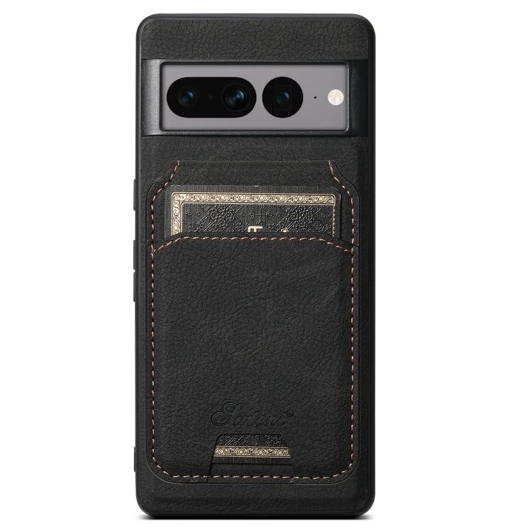 For Google Pixel 8 Suteni H16 Litchi Texture Leather Detachable Wallet Back Phone Case(Black) - Google Cases by Suteni | Online Shopping South Africa | PMC TechLife | Buy Now Pay Later Mobicred