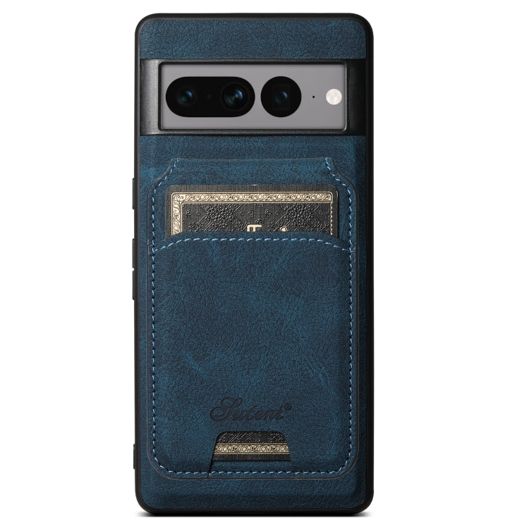 For Google Pixel 8 Suteni H16 Litchi Texture Leather Detachable Wallet Back Phone Case(Blue) - Google Cases by Suteni | Online Shopping South Africa | PMC TechLife | Buy Now Pay Later Mobicred