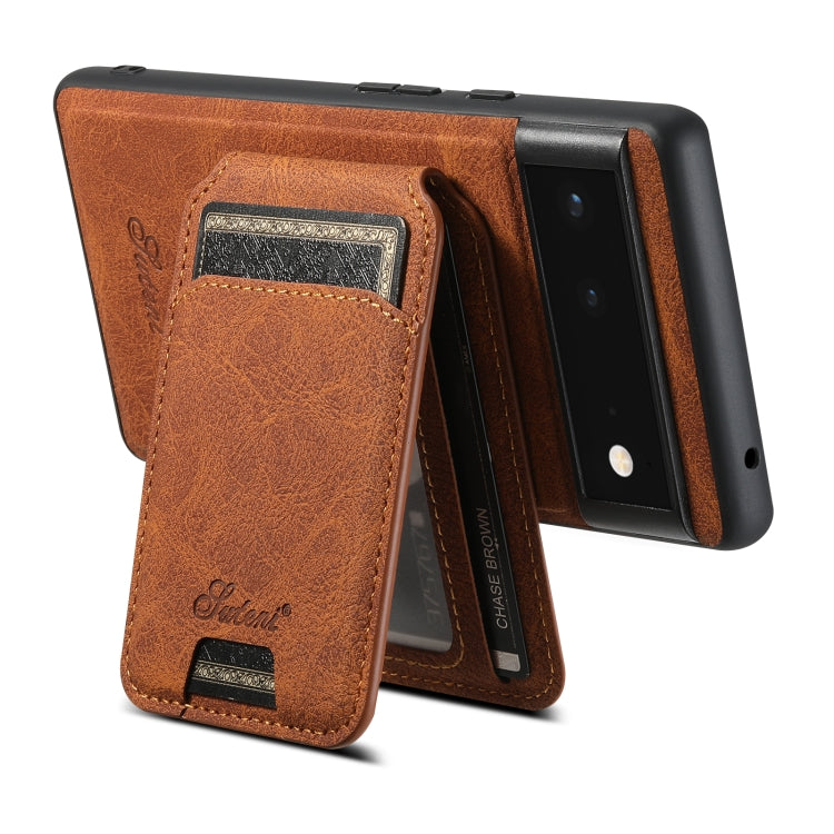 For Google Pixel 6 Suteni H16 Litchi Texture Leather Detachable Wallet Back Phone Case(Blue) - Google Cases by Suteni | Online Shopping South Africa | PMC TechLife | Buy Now Pay Later Mobicred