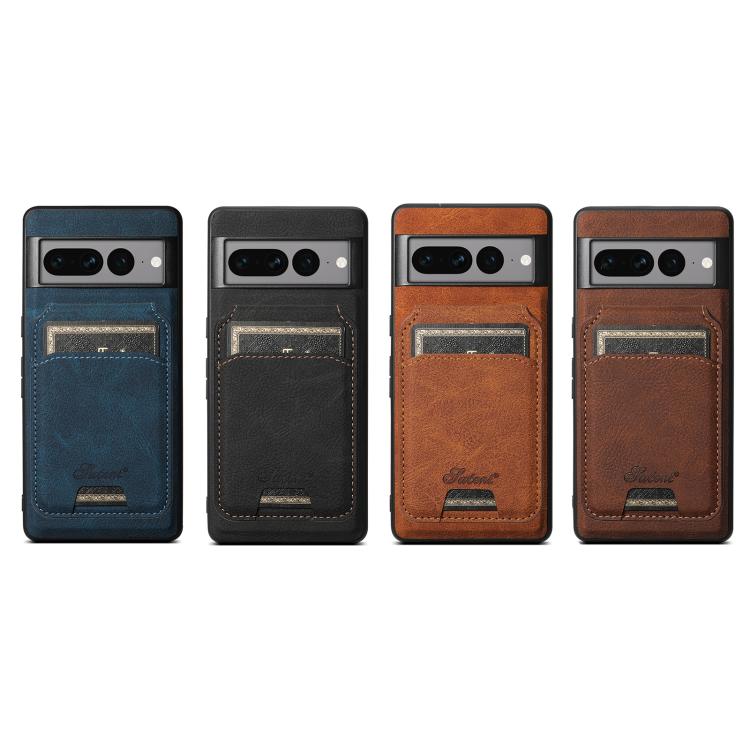 For Google Pixel 7a Suteni H16 Litchi Texture Leather Detachable Wallet Back Phone Case(Blue) - Google Cases by Suteni | Online Shopping South Africa | PMC TechLife | Buy Now Pay Later Mobicred