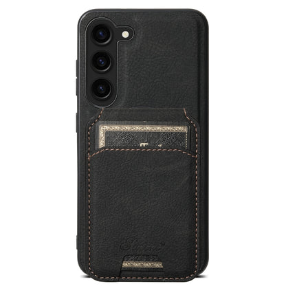 For Samsung Galaxy S24 5G Suteni H16 Litchi Texture Leather Detachable Wallet Back Phone Case(Black) - Galaxy S24 5G Cases by Suteni | Online Shopping South Africa | PMC Jewellery | Buy Now Pay Later Mobicred