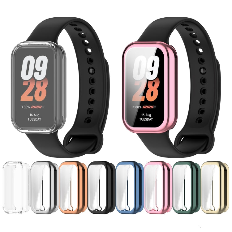 For Xiaomi Smart Band 8 Active Full Package TPU Electroplated Watch Protective Case(Silver) - Watch Cases by PMC TechLife | Online Shopping South Africa | PMC TechLife | Buy Now Pay Later Mobicred