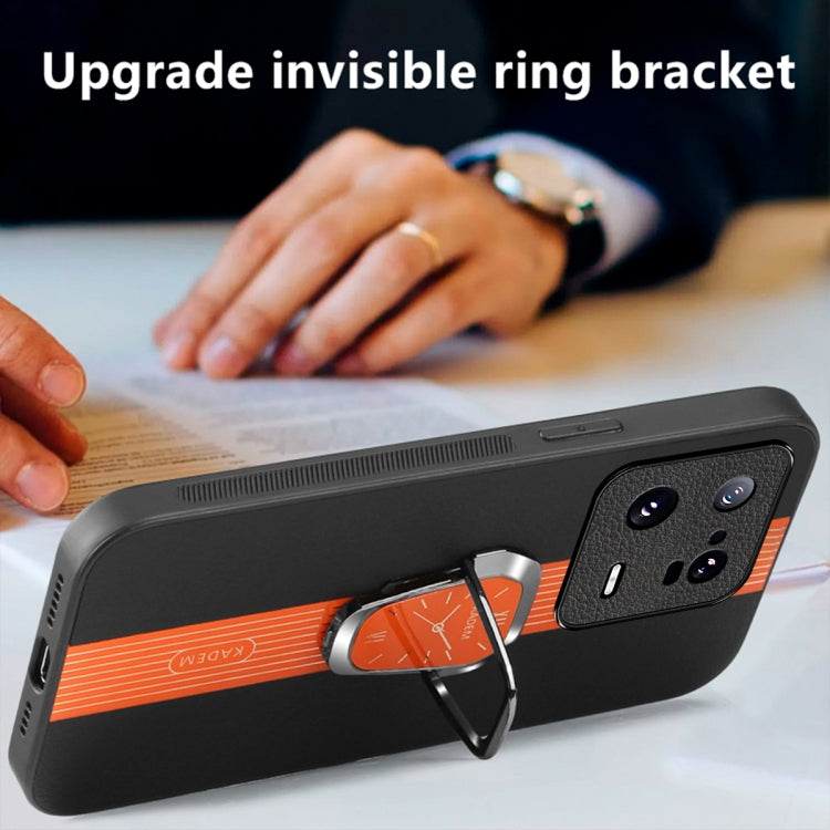 For Xiaomi 13 Pro Magnetic Litchi Leather Back Phone Case with Holder(Black) - Xiaomi Cases by PMC TechLife | Online Shopping South Africa | PMC TechLife | Buy Now Pay Later Mobicred