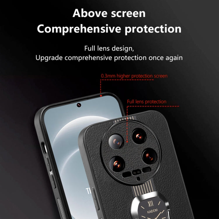 For Xiaomi 14 Ultra Magnetic Litchi Leather Back Phone Case with Holder(Orange) - 14 Ultra Cases by PMC TechLife | Online Shopping South Africa | PMC TechLife | Buy Now Pay Later Mobicred