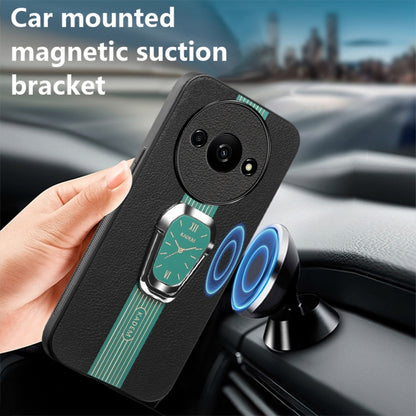 For Xiaomi Redmi A3 Magnetic Litchi Leather Back Phone Case with Holder(Green) - Xiaomi Cases by PMC Jewellery | Online Shopping South Africa | PMC Jewellery | Buy Now Pay Later Mobicred