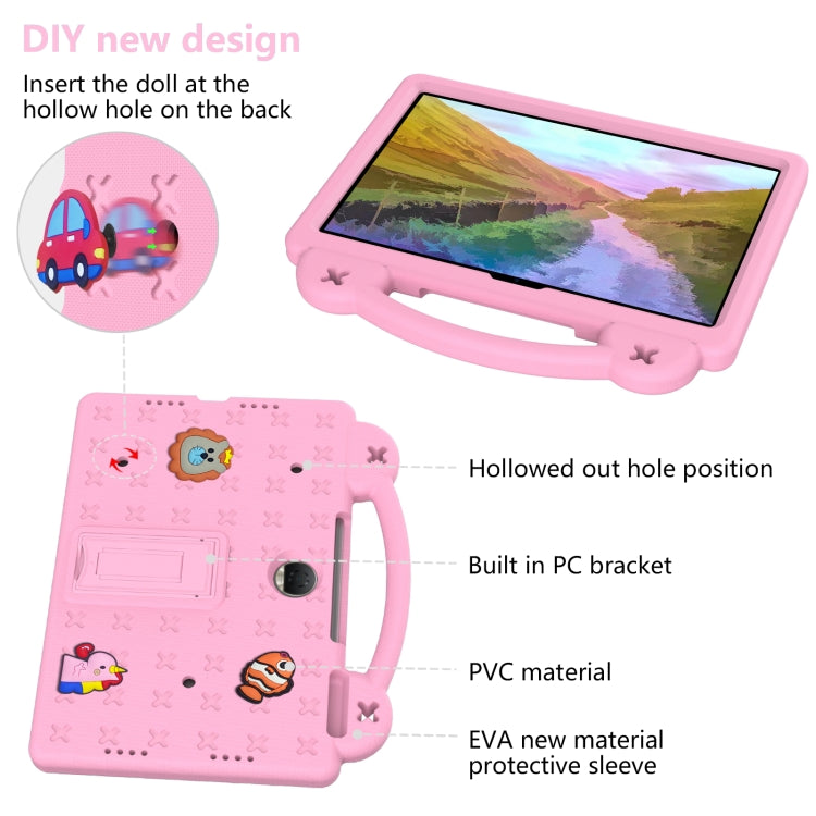 For Honor Pad 9 2023 12.1 Handle Kickstand Children EVA Shockproof Tablet Case(Pink) - Honor by PMC Jewellery | Online Shopping South Africa | PMC Jewellery | Buy Now Pay Later Mobicred