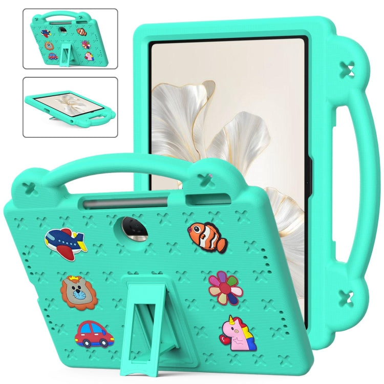 For Honor Pad 9 2023 12.1 Handle Kickstand Children EVA Shockproof Tablet Case(Mint Green) - Honor by PMC TechLife | Online Shopping South Africa | PMC TechLife | Buy Now Pay Later Mobicred