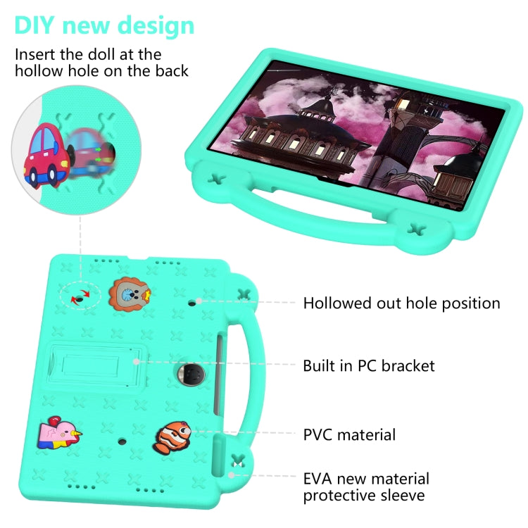 For Honor Pad 9 2023 12.1 Handle Kickstand Children EVA Shockproof Tablet Case(Mint Green) - Honor by PMC TechLife | Online Shopping South Africa | PMC TechLife | Buy Now Pay Later Mobicred